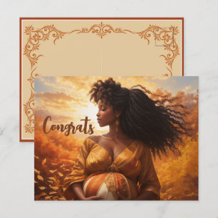 Carte Postale Félicitations pour la grossesse de la femme afro-c