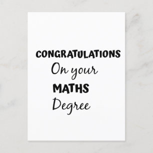 Carte Postale félicitations pour votre diplôme en mathématiques 