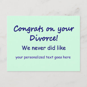 Carte Postale Félicitations pour votre divorce