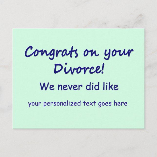 Carte Postale Félicitations pour votre divorce (Devant)