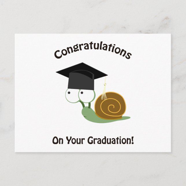 Carte Postale Félicitations pour votre Graduation Snail (Devant)