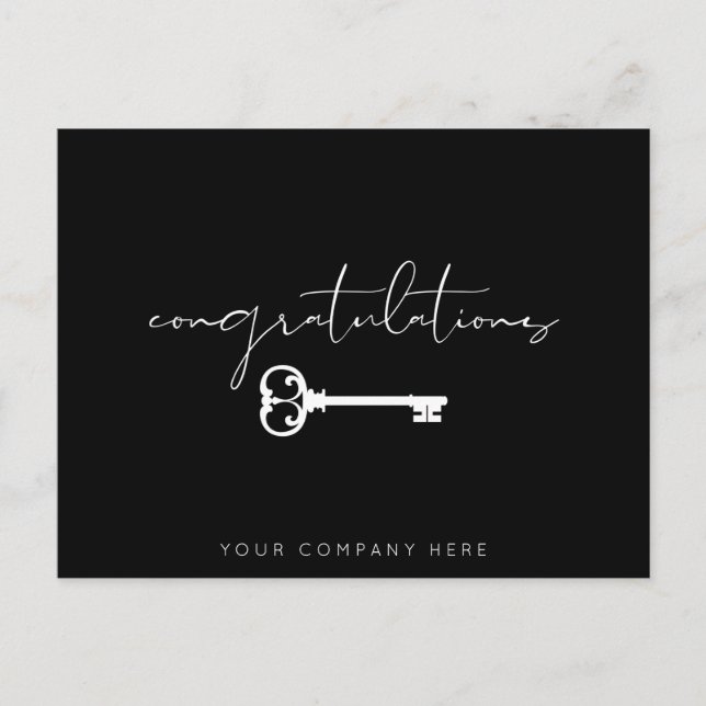 Carte Postale Félicitations pour votre nouvelle maison Élégant i (Devant)