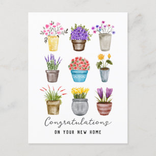 Carte Postale Félicitations pour Votre Nouvelle Maison Élégante