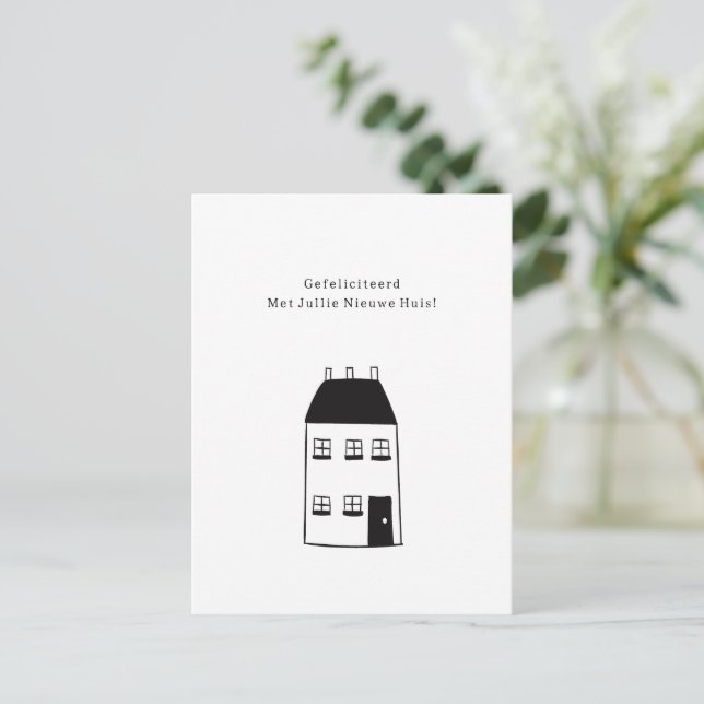 Carte Postale Félicitations pour votre nouvelle maison Illustrat (Debout devant)