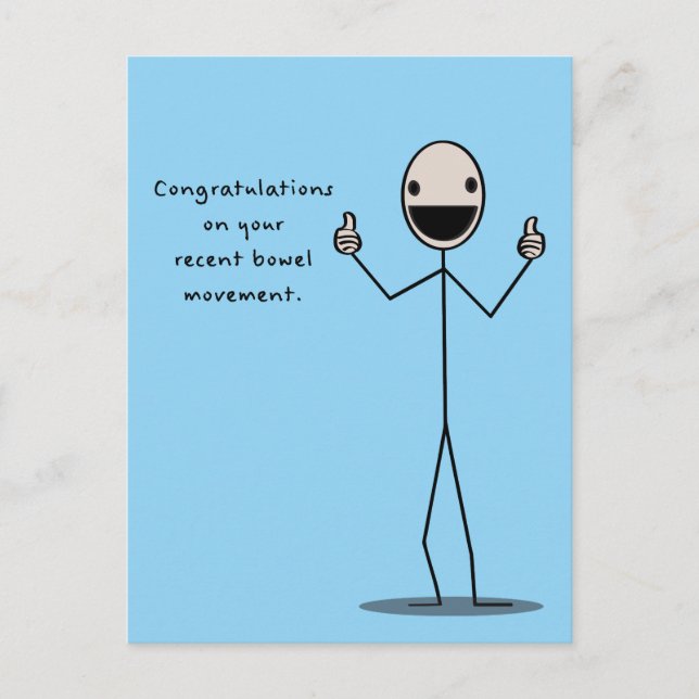 Carte Postale Félicitations Pour Votre Récent Mouvement Bowel (Devant)