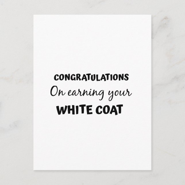 Carte Postale félicitations pour votre remise de la blouse blanc (Devant)