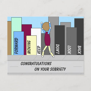 Carte Postale Félicitations pour votre Sobriété - Nod Notes