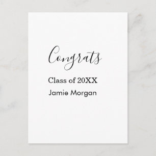 Carte Postale Félicitations promotion 20XX diplôme nom date simp