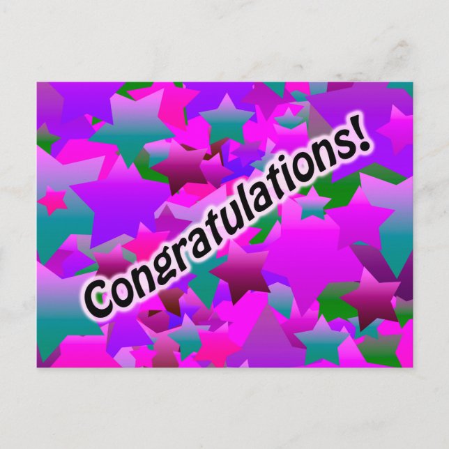 Carte Postale Félicitations Stars Purple (Devant)