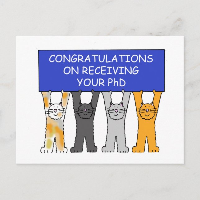 Carte Postale Félicitations sur recevoir vos chats mignons de (Devant)