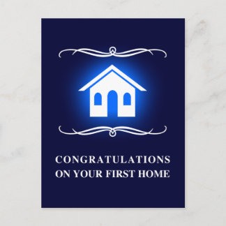 Carte Postale félicitations sur votre premier à la maison :