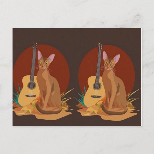 Carte Postale Feline Folk Music Postcard (Devant)