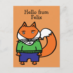 Carte Postale Félix le renard personnalisé