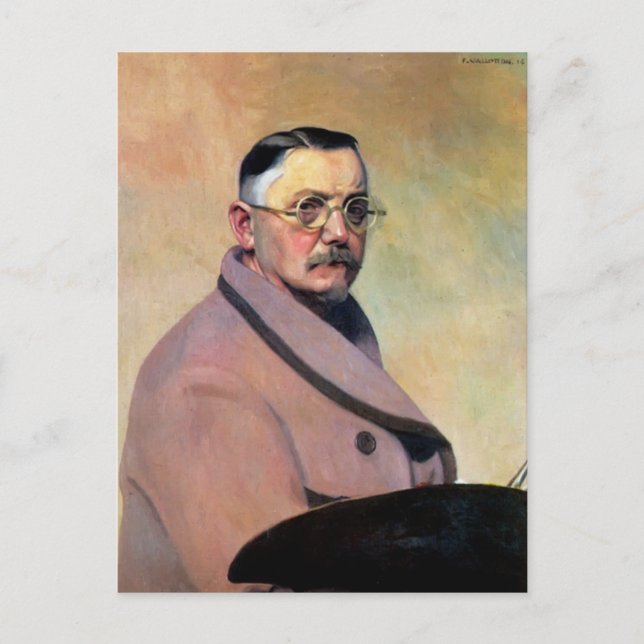 Carte Postale Felix Vallotton - Autoportrait avec robe (Devant)