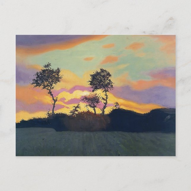 Carte Postale Felix Vallotton - Paysage au coucher du soleil (Devant)