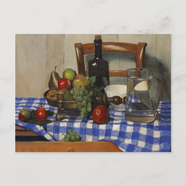 Carte Postale Felix Vallotton - Vie morte avec nappe bleue (Devant)