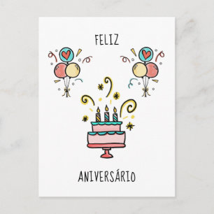Carte Postale Feliz Aniversário   de Birthday contents
