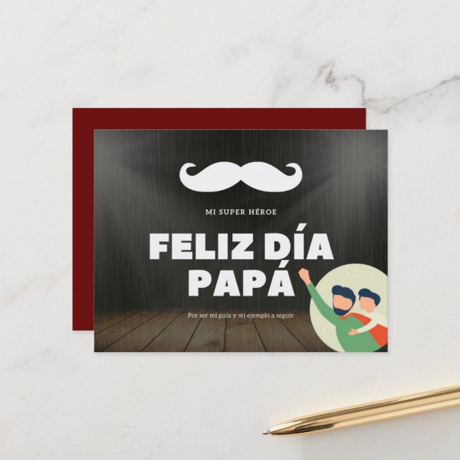 Carte postale feliz día del padre (Devant/Arrière en situation)