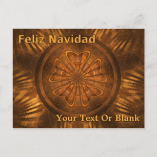 Carte Postale Feliz Navidad - Carving en bois fractal