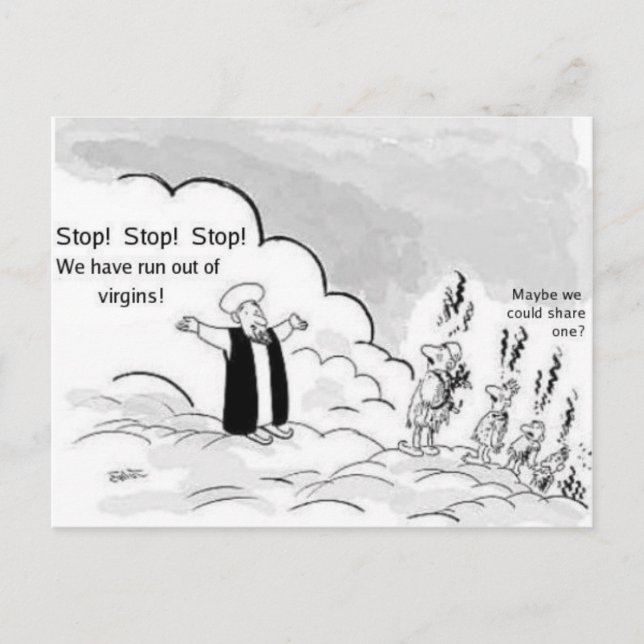 Carte postale féministe de bande dessinée (Devant)
