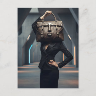 Carte Postale Femme abstraite avec sac