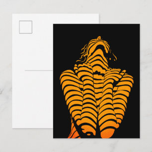 Carte Postale Femme Abstraite Silhouette Moderne Expressive
