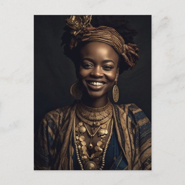 Carte Postale Femme africaine souriante (Devant)