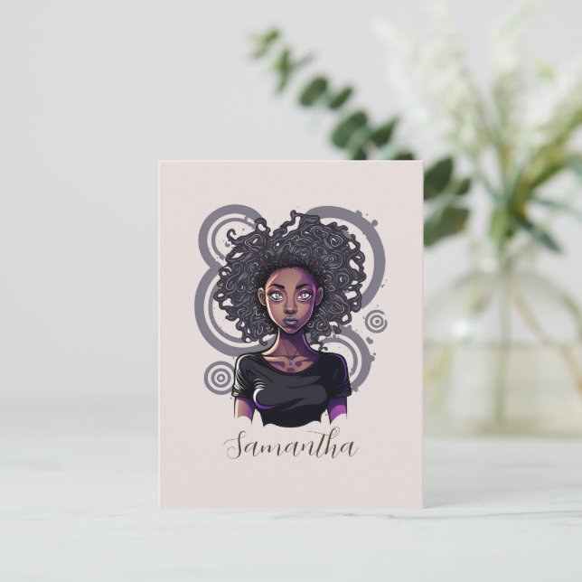 Carte Postale Femme Afro Magique (Debout devant)
