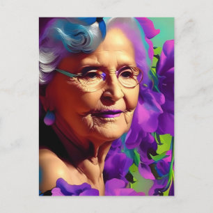 Carte postale femme âgée