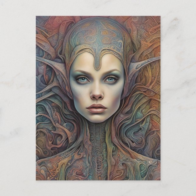 Carte Postale Femme Alien (Devant)