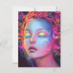 Carte Postale Femme Alien aux cheveux cosmiques