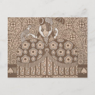 Carte Postale Femme Art Déco vintage en robe