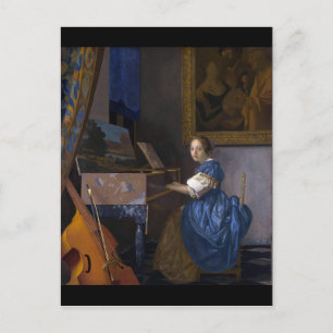 Carte Postale Femme assise à une virginale par Vermeer