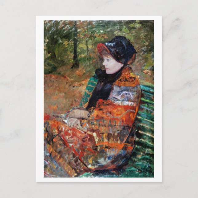 Carte Postale Femme assise sur le banc, Mary Cassatt (Devant)