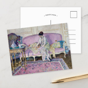 Carte Postale Femme assise sur un canapé Frederick Carl Friese