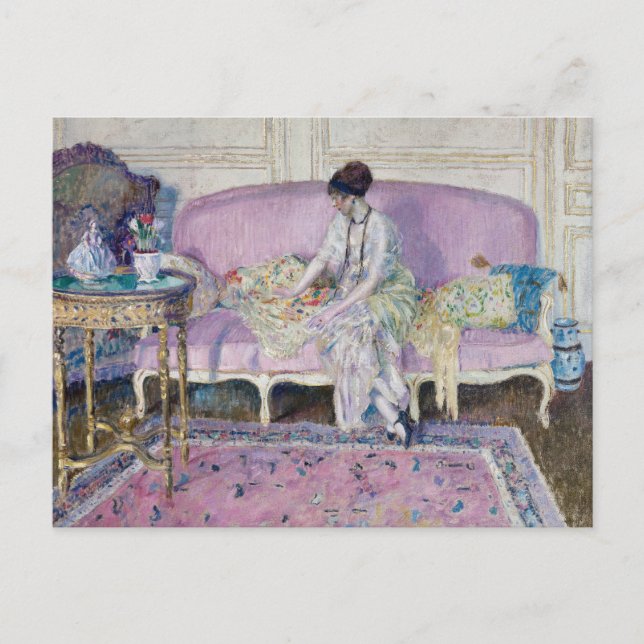 Carte Postale Femme assise sur un canapé | Frederick Carl Friese (Devant)
