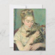 Femme au chat de Renoir Impressionist Art
