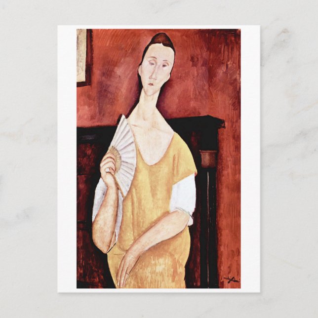 Carte Postale Femme au éventail, Modigliani (Devant)