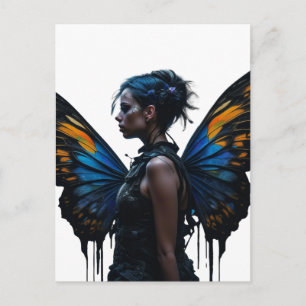 Carte Postale Femme aux ailes papillon