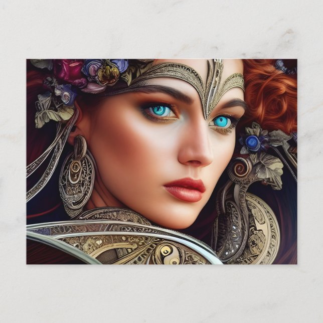 Carte Postale Femme aux yeux bleus (Devant)