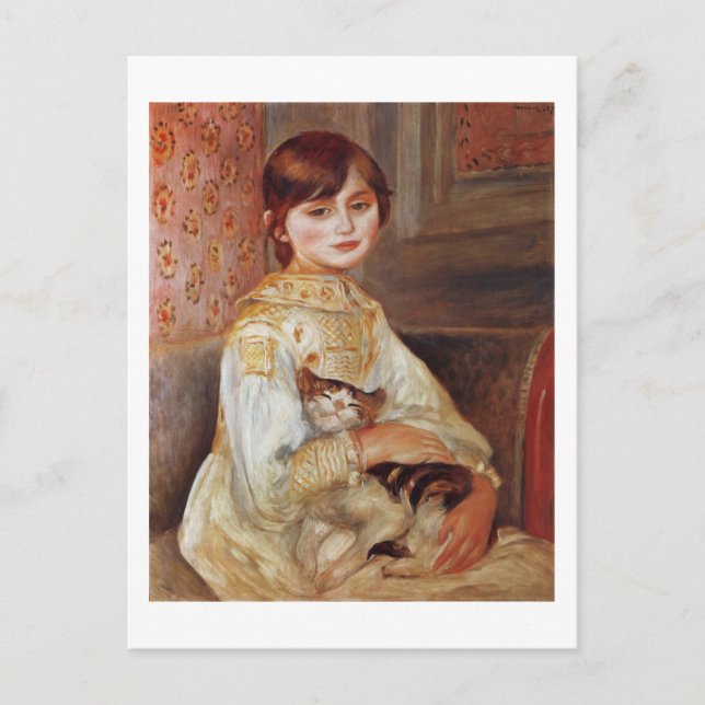 Carte Postale Femme avec chat, Auguste Renoir (Devant)