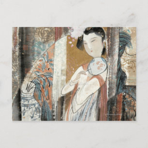 Carte Postale Femme avec Coiffure Florale