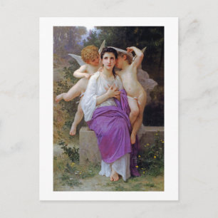 Carte Postale Femme avec Cupidon, Bouguereau
