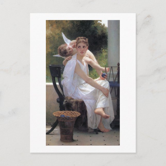 Carte Postale Femme avec Cupidon, Bouguereau (Devant)