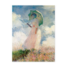 Femme avec Parasol Claude Monet Art Vintage