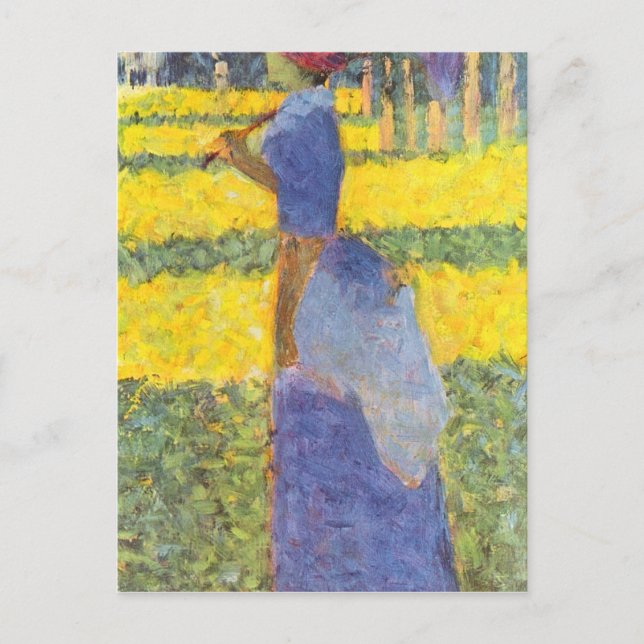 Carte Postale Femme avec parasol par Georges Seurat (Devant)