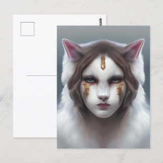 Carte Postale Femme-chat déesse nordique