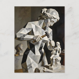 Carte Postale Femme, crée-toi – Autoportrait construit
