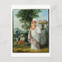 Femme créole antillaise avec son serveuse noire, c