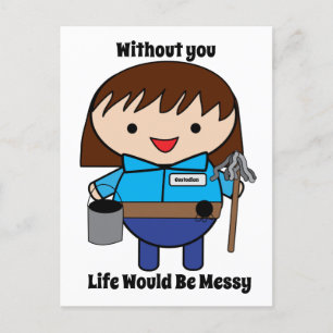 Carte Postale Femme Custodian Life Messy Funny Personnaliser